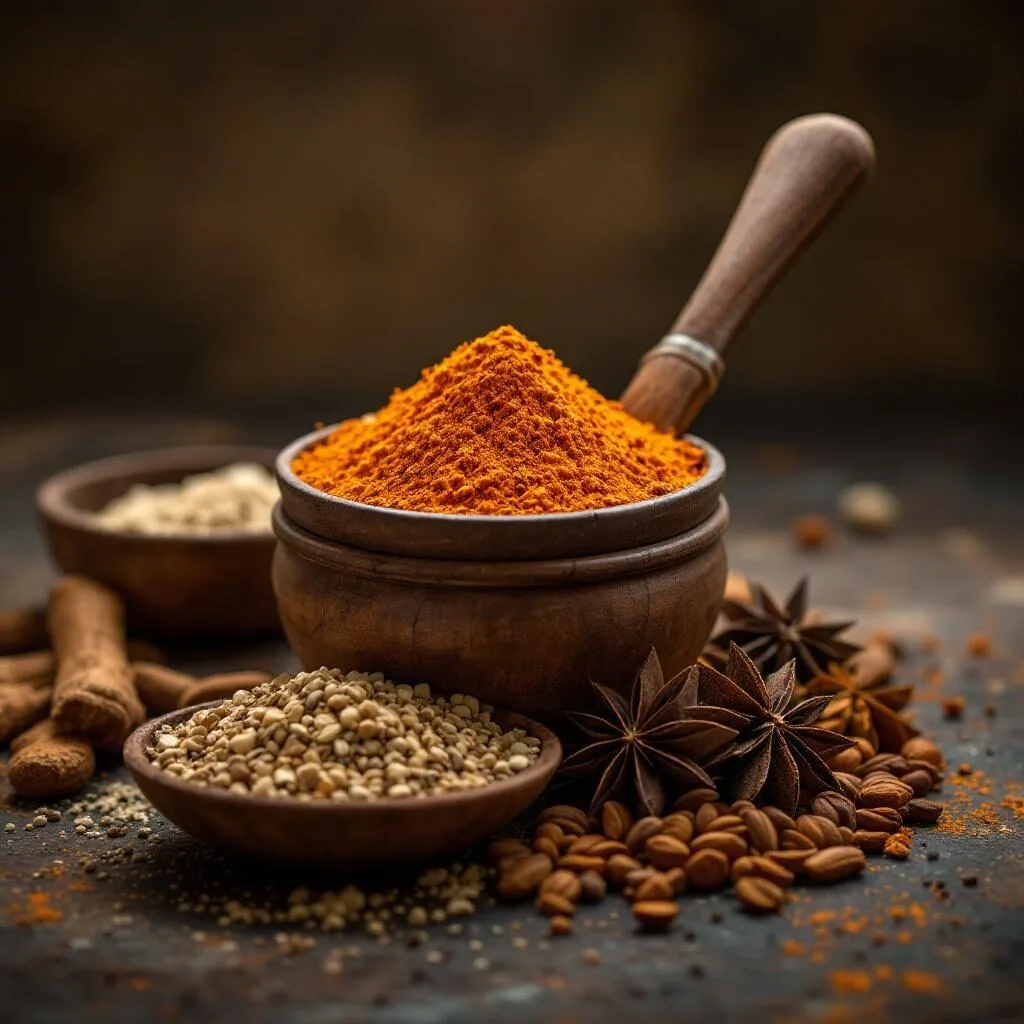 A pot of Tumeric with other spices